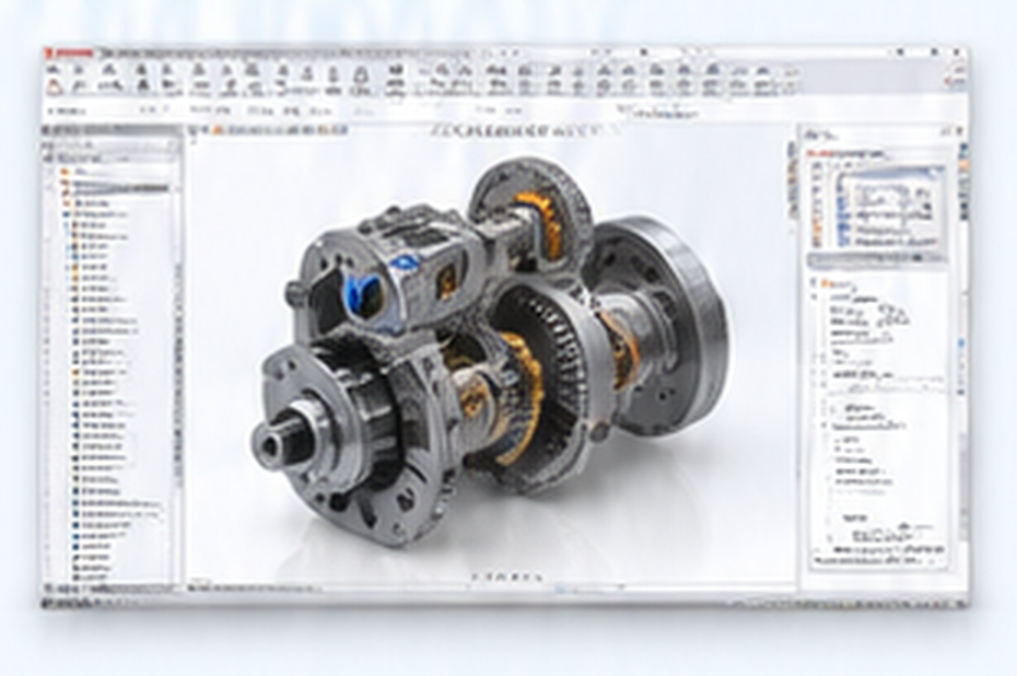 SOLIDWORKS 사용자 환경에서 어셈블리 모델을 편집하는 화면